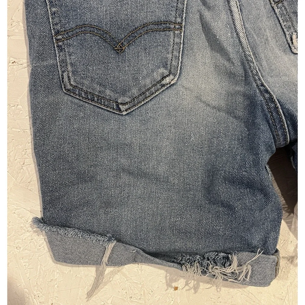 Levis Orange Tab Vintage High Rise Skinny Denim Shorts Womens Size 27 Distressed